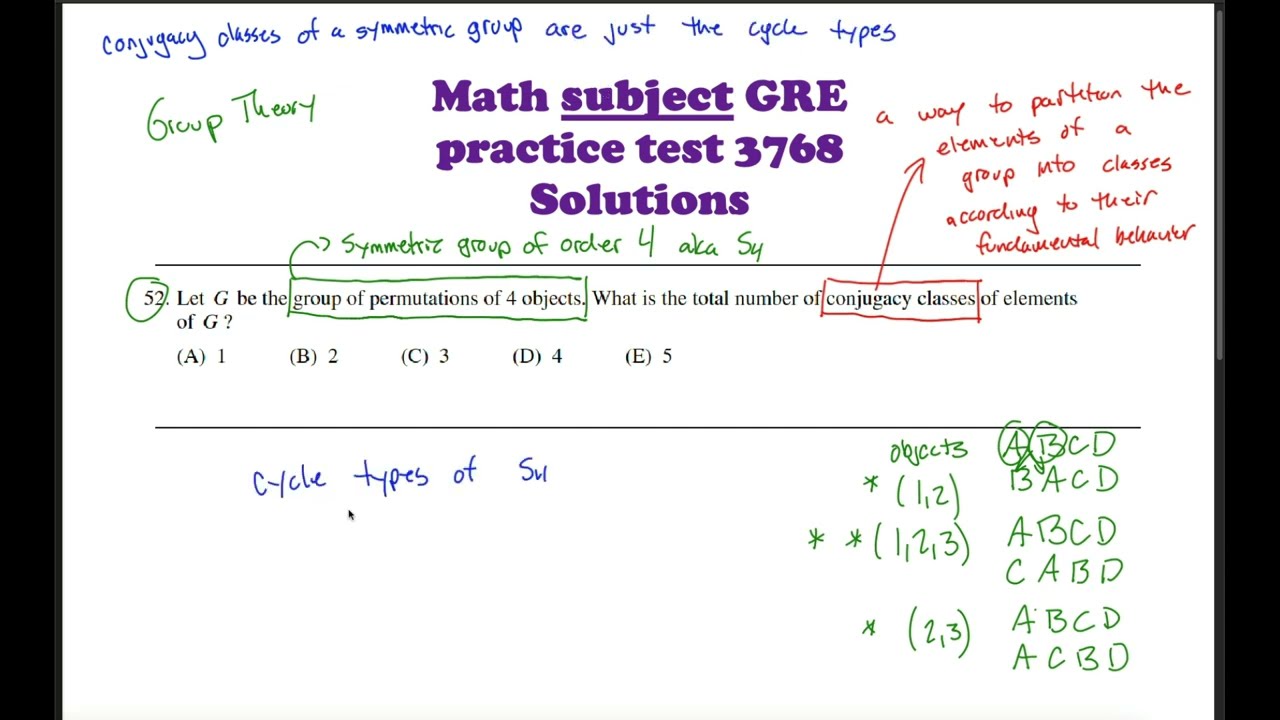 Math subject GRE 3768 problem 52
