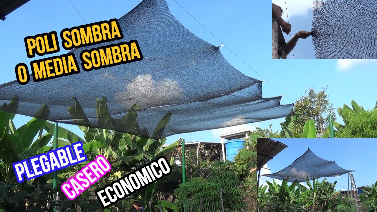 TOLDO SOMBRA O POLI SOMBRA PLEGABLE, BARATO, CASERO FACIL Y RAPIDO.