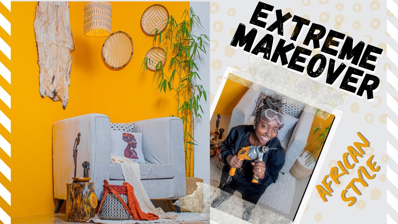 AFRICAN LIVING ROOM MAKEOVER || I MADE A COUCH + A DIY AFRICAN SIDE TABLE+ DIY AFRICAN DECOR IDEAS