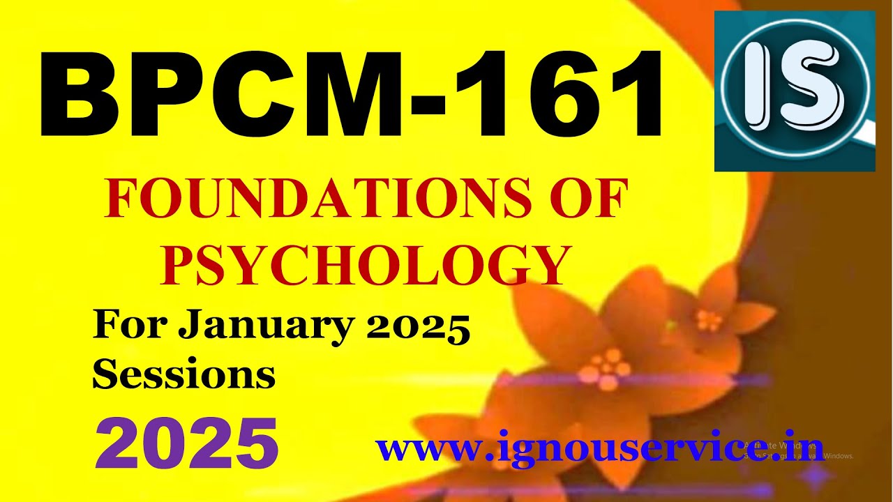IGNOU BPCM-161 Solved Assignment English Medium 2025 For January 2025 session
