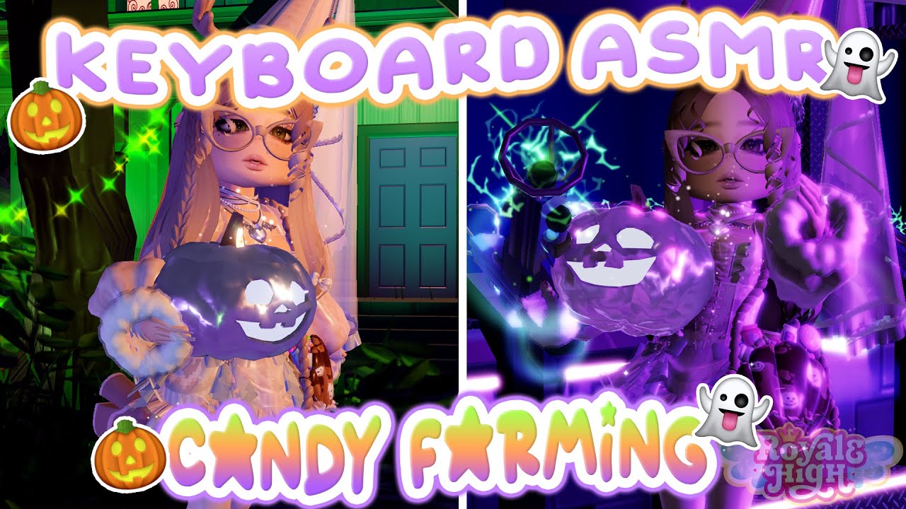 🎃ALERT🍬 KEYBOARD ASMR CANDY FARMING 😱FOR ALMOST AN HOUR💜 | Royale High