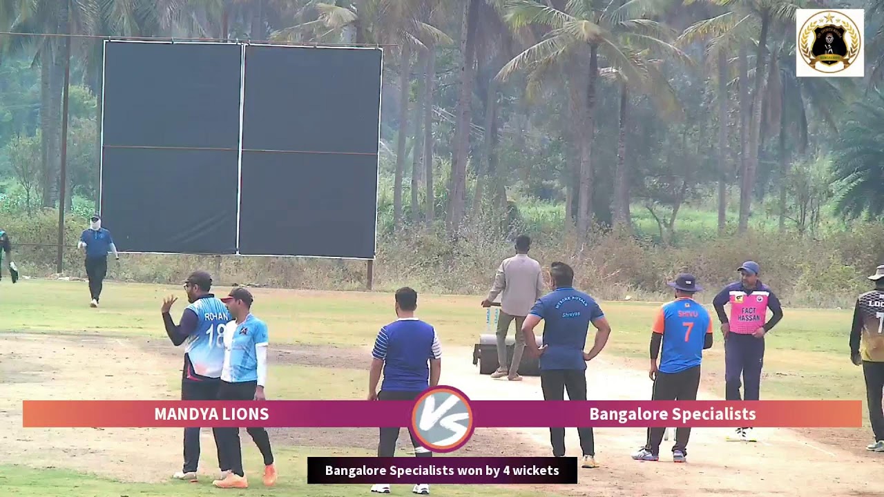 MANDYA LIONS vs Bangalore Specialists | Iss triangular series (Super League) | Live - Bengaluru (Ban
