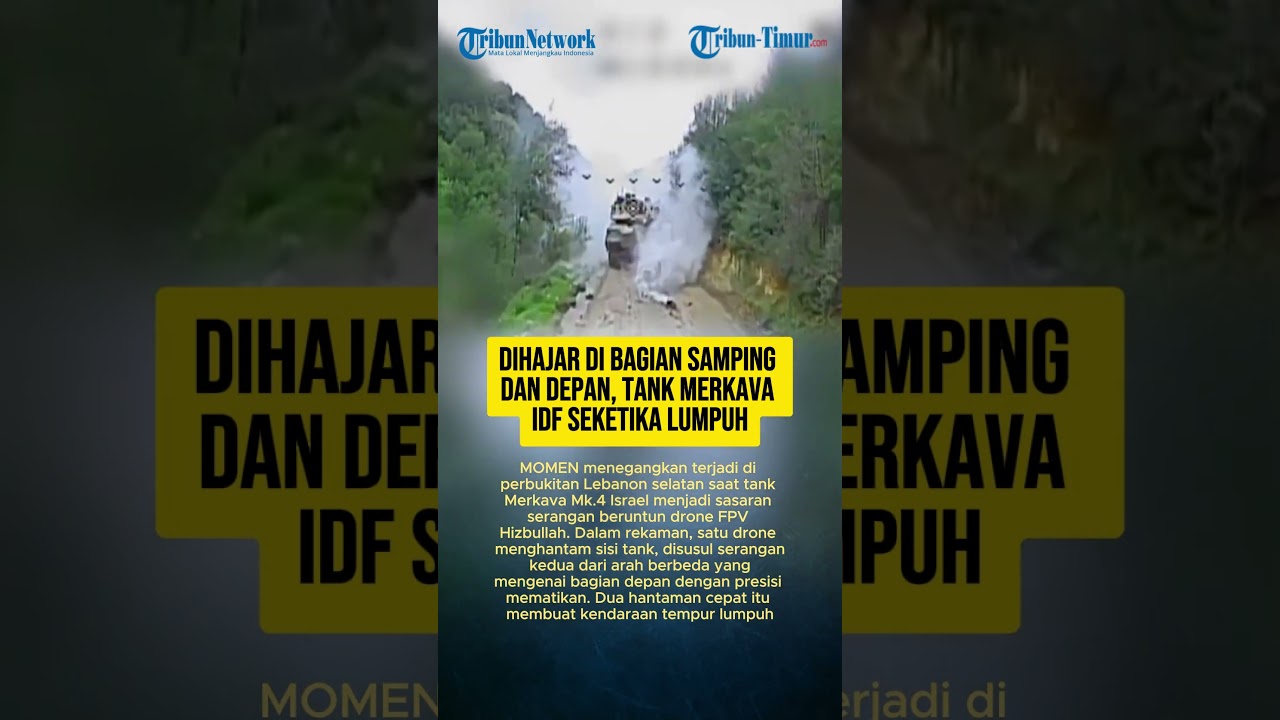 DIHAJAR DI BAGIAN SAMPING DAN DEPAN, TANK MERKAVA IDF SEKETIKA LUMPUH