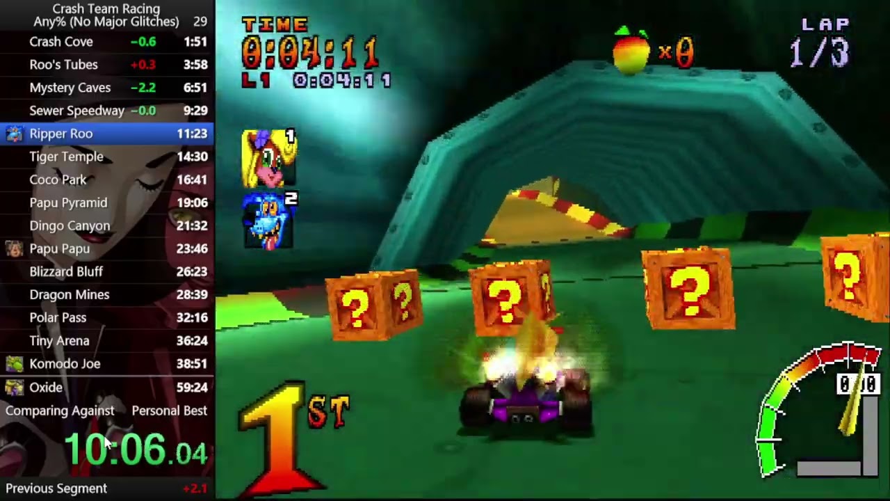 CTR Any% (no major glitches) - 59:23 (PB 08/02/2026)