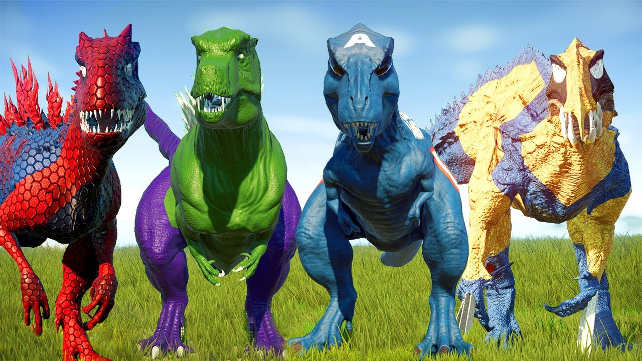 Con Khủng Long Bạo Ch&uacute;a Si&ecirc;u Nh&acirc;n Nhện T-ReX đ&aacute;nh đấu Khủng Long HULK - khung log