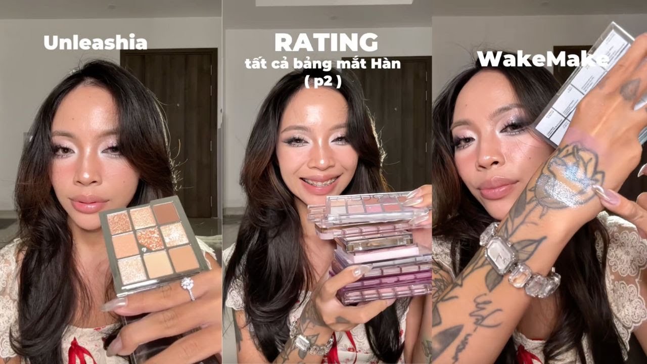 Rating tất cả các bảng mắt Hàn Quốc siêu hot hit #foxiemakeup #review