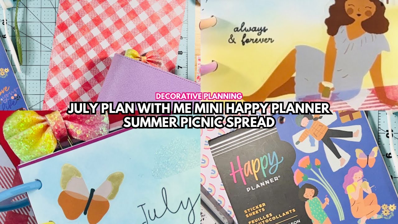 Plan With Me | Mini Happy Planner | July Summer Picnic Planner Spread | Decorative Planning