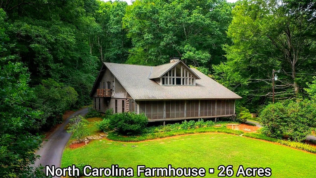 North Carolina Farmhouse For Sale | 26 Acres | Log Homes For Sale | Hourses Property | Barn