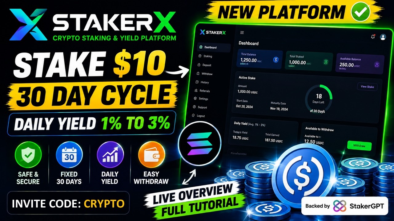 StakerX Review 2026 | New Crypto Staking Platform | Full Dashboard Tutorial & Features