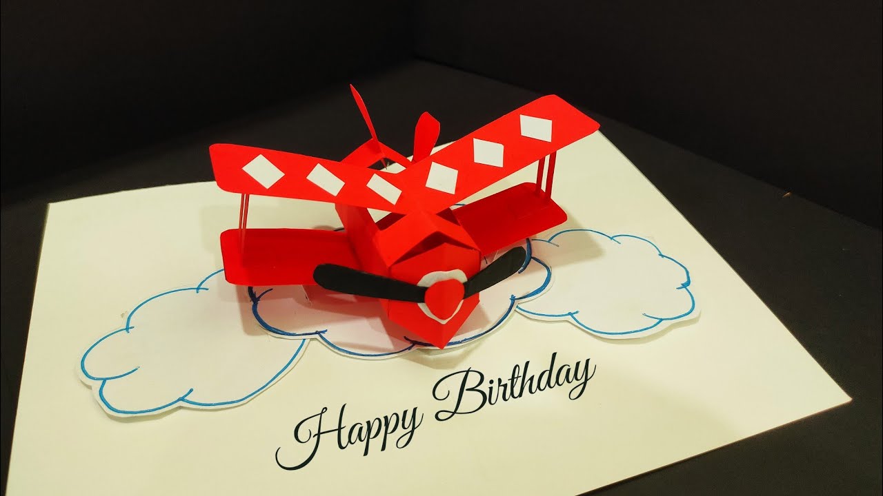 Airplane pop up card tutorial 立体卡 - 飞机🛩️