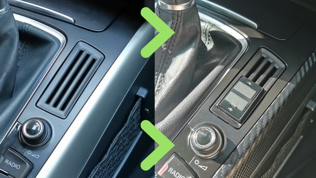 Audi A4 B8 - How to transform the coin holder into USB charger sockets