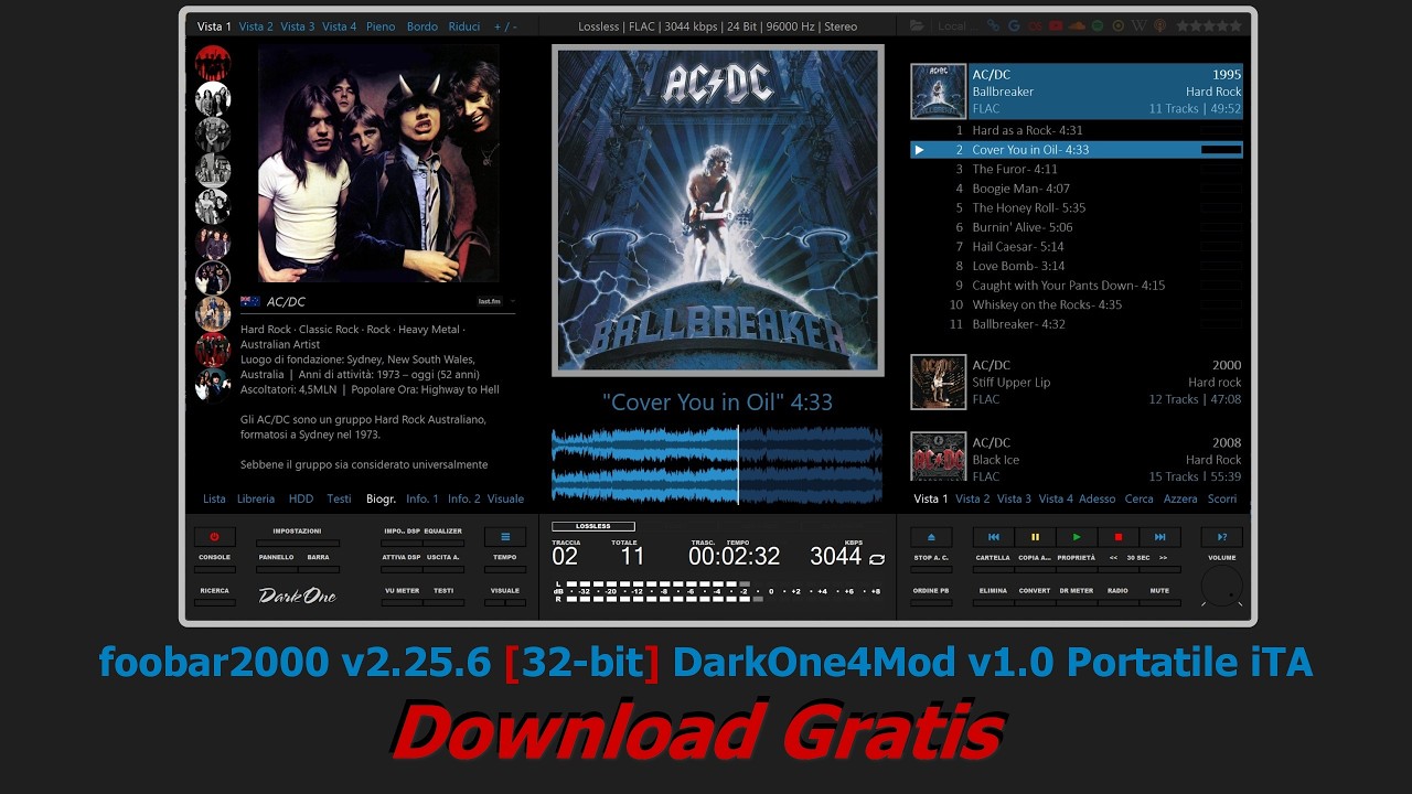 foobar2000 v2.25.6 [32-bit] DarkOne4Mod v1.0 Portatile iTA Download