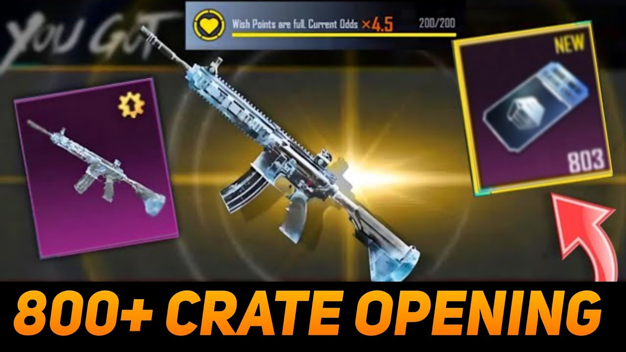 800+ Classic Crates for Glacier M416 🔥 Highest Record of BGMI Crate Opening 