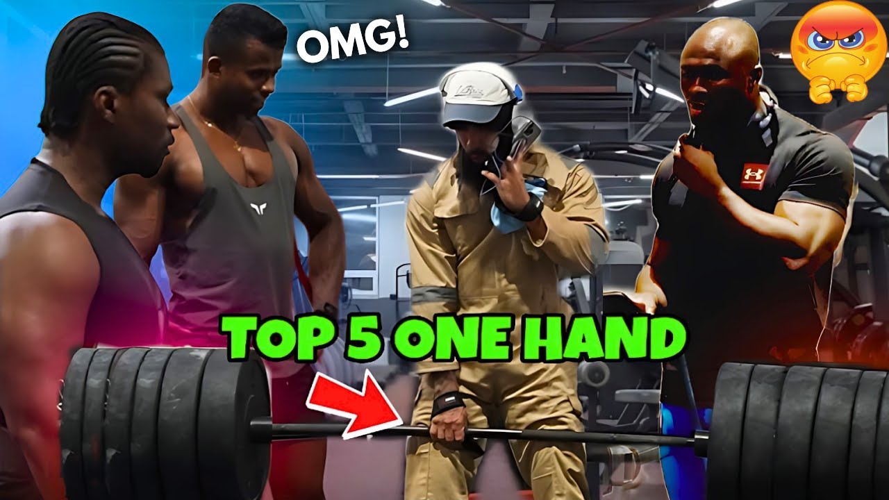TOP 5 ONE HAND Lifting ! Anatoly gym prank Part 3