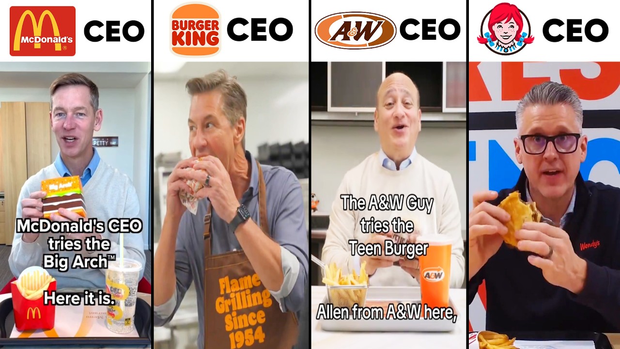 McDonald's CEO Burger Test Meme Original vs Burger King CEO vs Wendy's CEO vs A&W CEO