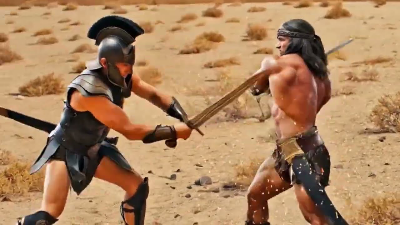 ACHILLES vs CONAN the BARBARIAN &ndash; Epic Cinematic Battle 🎬 AI action battle shorts