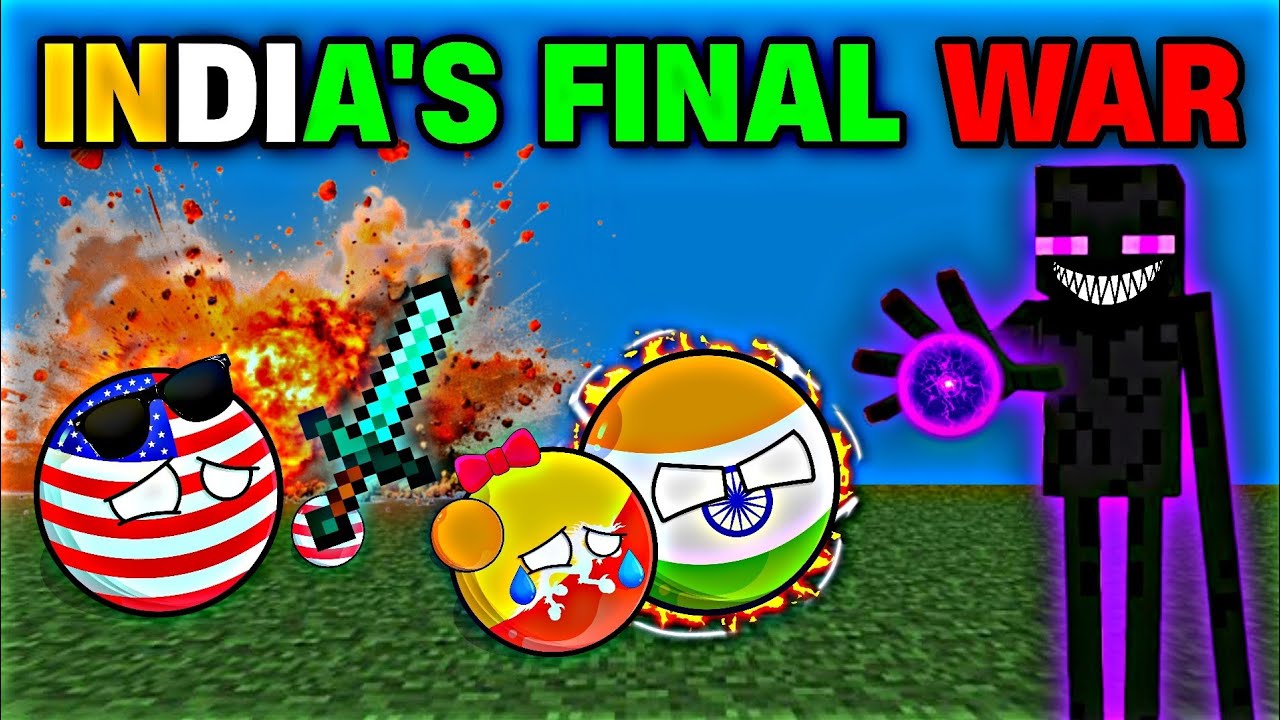 THE FINAL BATTLE 😱🔥| INDIA Fights ENDERMAN🥶💢(Part 6) #countryballs #nutshell