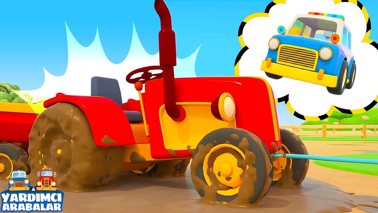 🚜 Trakt&ouml;r su birikintisine saplandı! 🚜 &Ccedil;ocuklar i&ccedil;in &ccedil;izgi film Yardımcı Arabalar. Yeni b&ouml;l&uuml;m