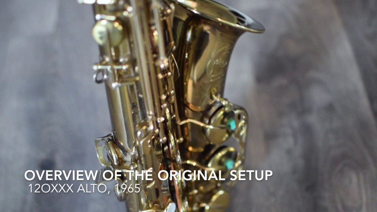 an overview of the original factory setup on a selmer mark vi saxophone