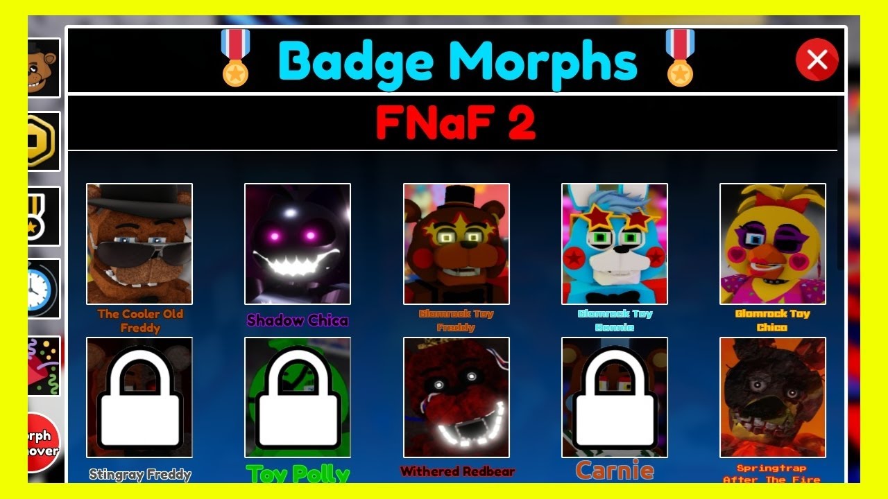 FNAF 2 MULTIVERSE RP ВСЕ ЗНАЧКИ Roblox
