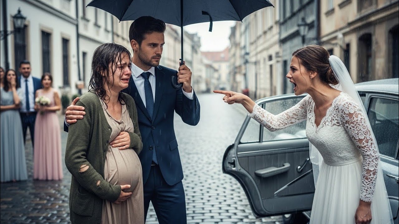 Millonario iba a su boda con su prometida y paró al ver a SU EXESPOSA EMBARAZADA bajo la lluvia