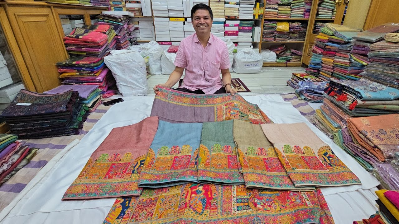 Pure ajrakh silk available with new design and colours. Wholesale shop Chickpet Bangalore 💕💥✨️