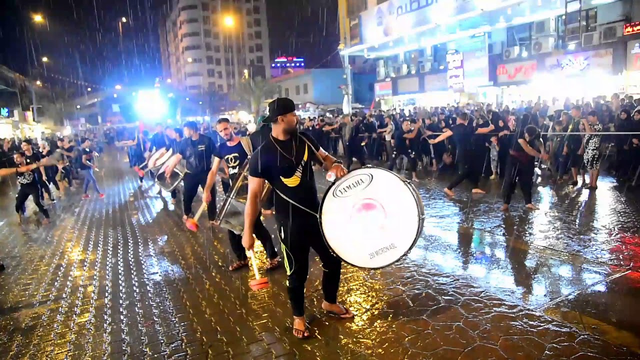 وفي الاجواء الممطره .. دخولية هيئة شباب المناذرة ..الى العتبه الكاظميه المقدسه.. رهيب جدا جدا
