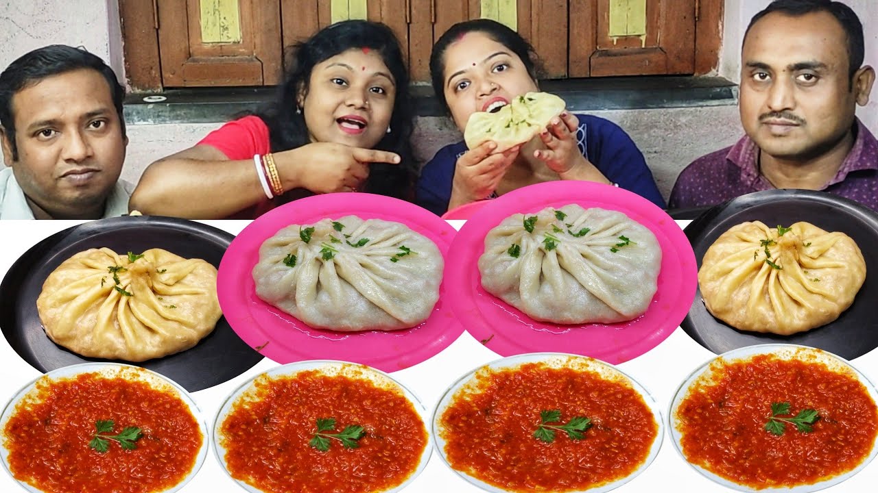 BIG CHICKEN MOMO EATING CHALLENGE // BAHUBALI MOMO EATING CHALLENGE // food family & more