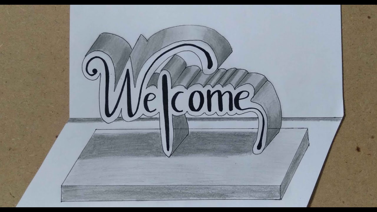3 D Hand Lettering WELCOME Real Time Step by Step for Beginners | Writing Practices