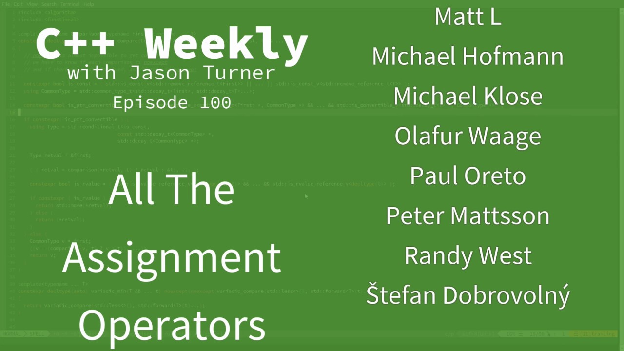 C++ Weekly - Ep 100 - All The Assignment Operators