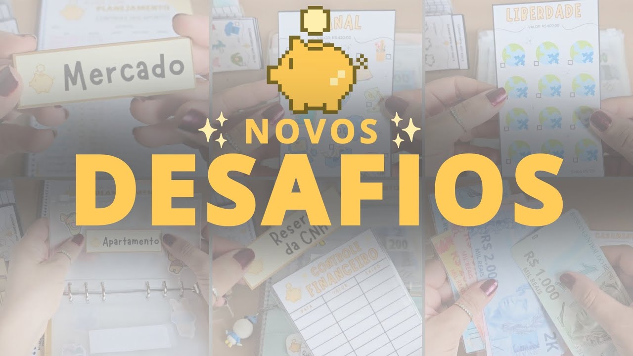 Esses são os meus NOVOS DESAFIOS 2026 | Organizando os binder's financeiros | Técnica dos envelopes 