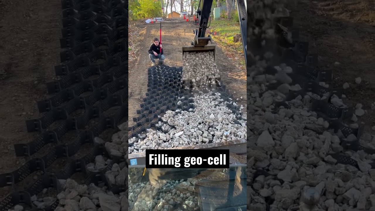 Geo Cell For Erosion Control On Gravel Driveway