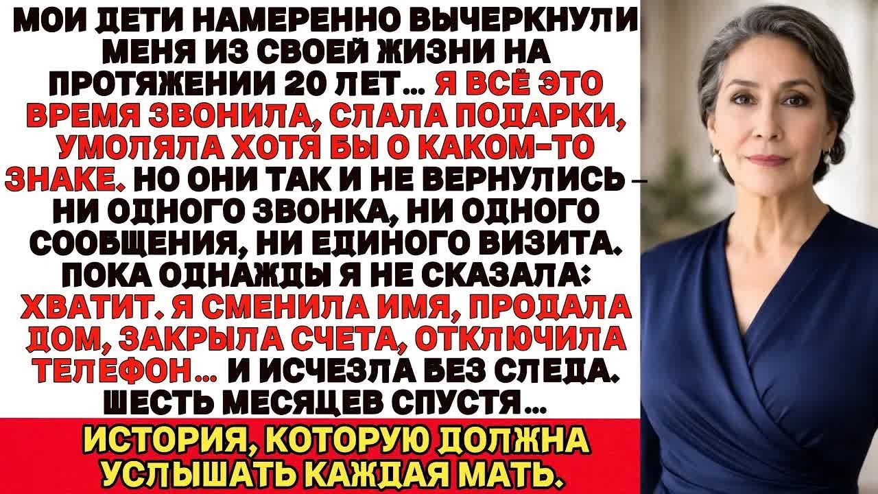 Мои дети нарочно забыли обо мне на 20 лет.Тогда я изменила имя…И больше никогда не вернулась.