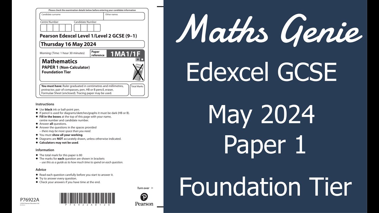 Обзор экзамена Edexcel Foundation Paper 1 мая 2024 г.