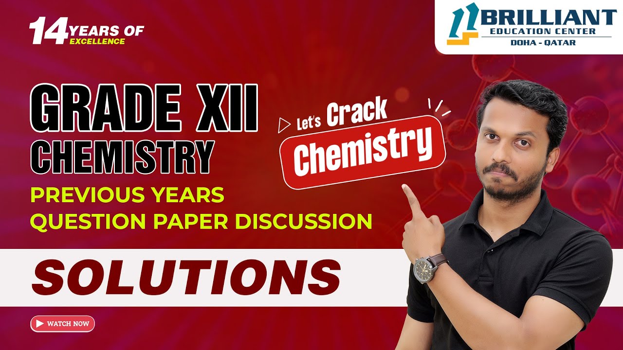 CBSE 12 Board Exam 2025 | Chemistry PYQs Series | Solutions | Previous Years Question Discussion