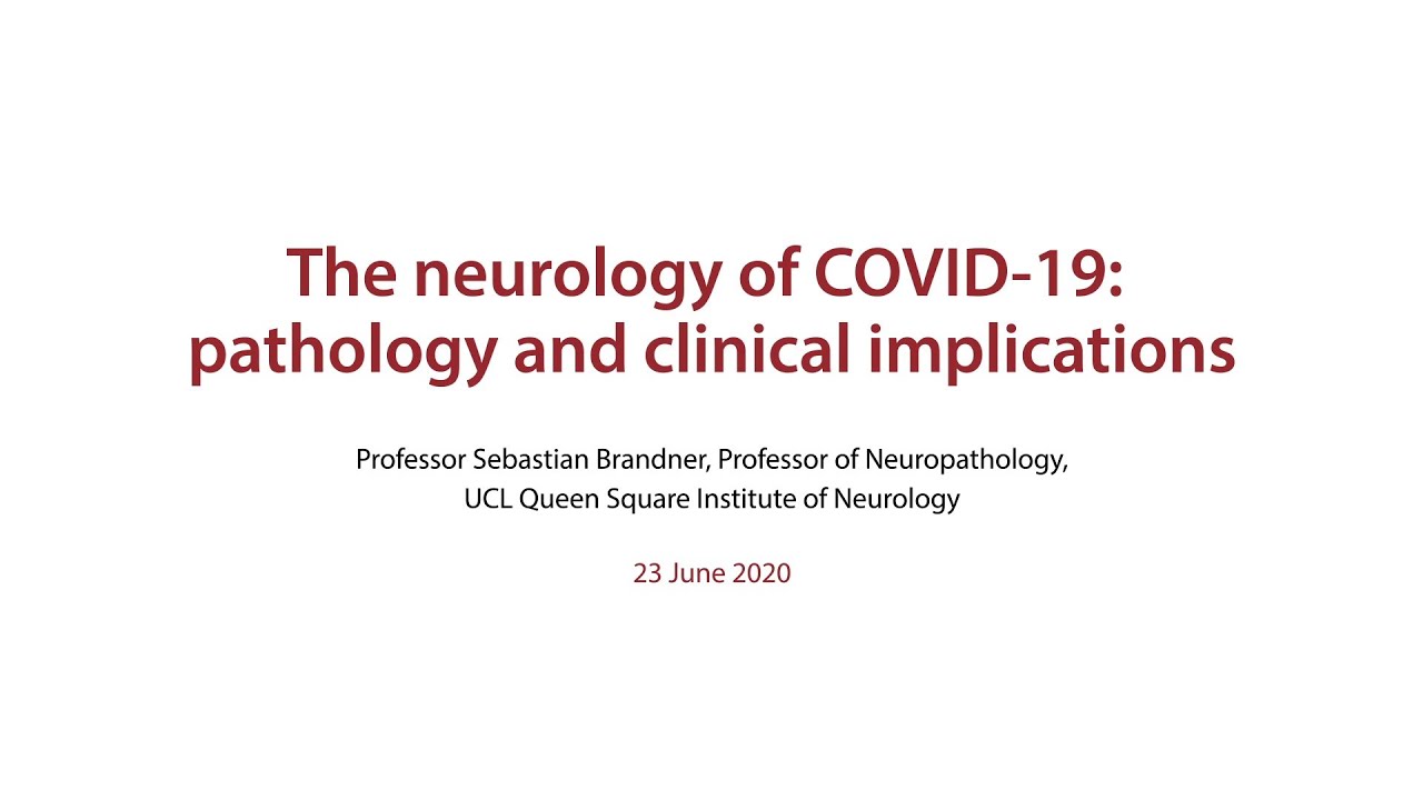 The neurology of COVID-19: pathology and clinical implications -  Professor Sebastian Brandner