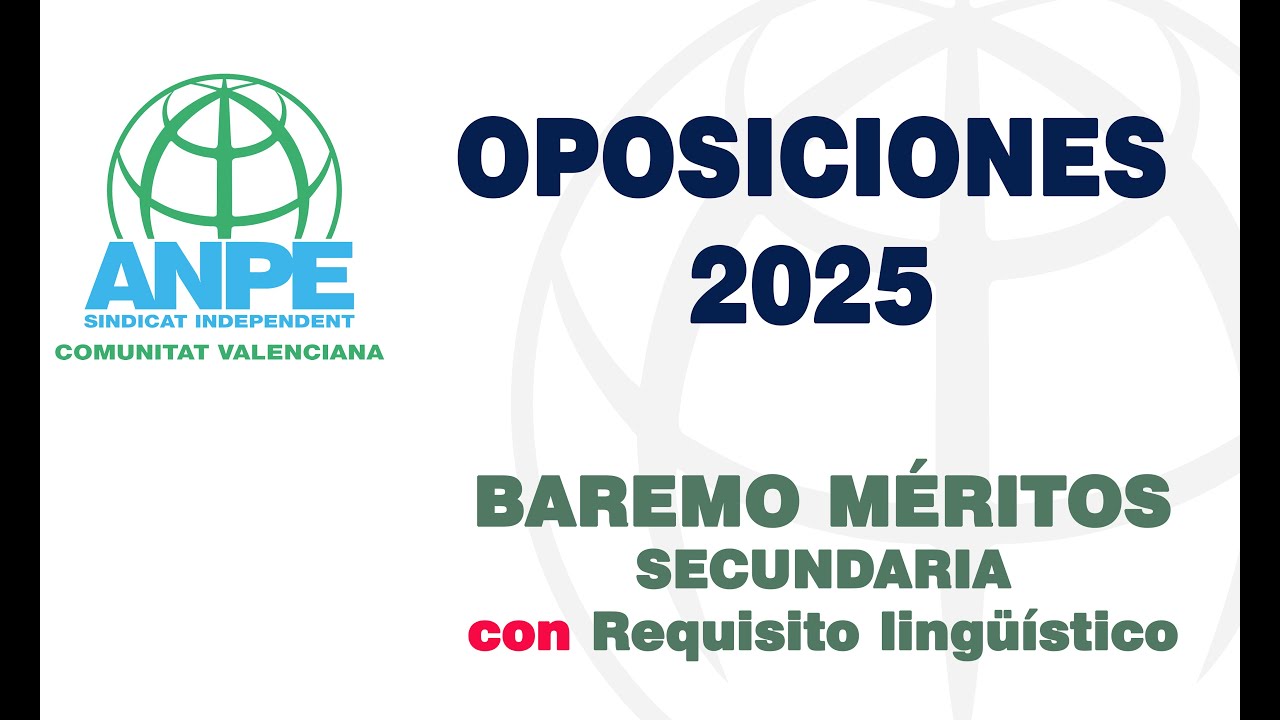 OPOSICIONES 2025: FASE de MÉRITOS