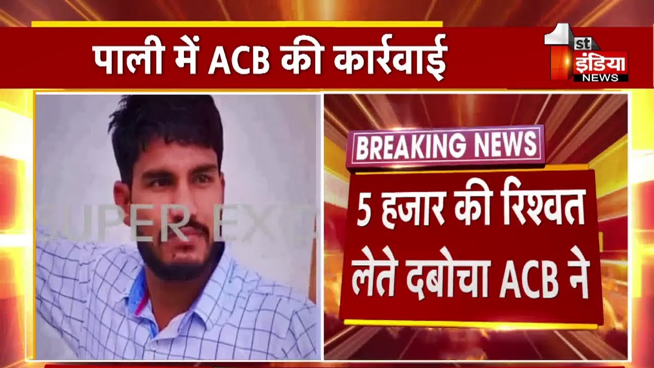 Pali में घूसखोर पटवारी को 5 हजार की रिश्वत लेते ACB ने किया ट्रैप | ACB Trap