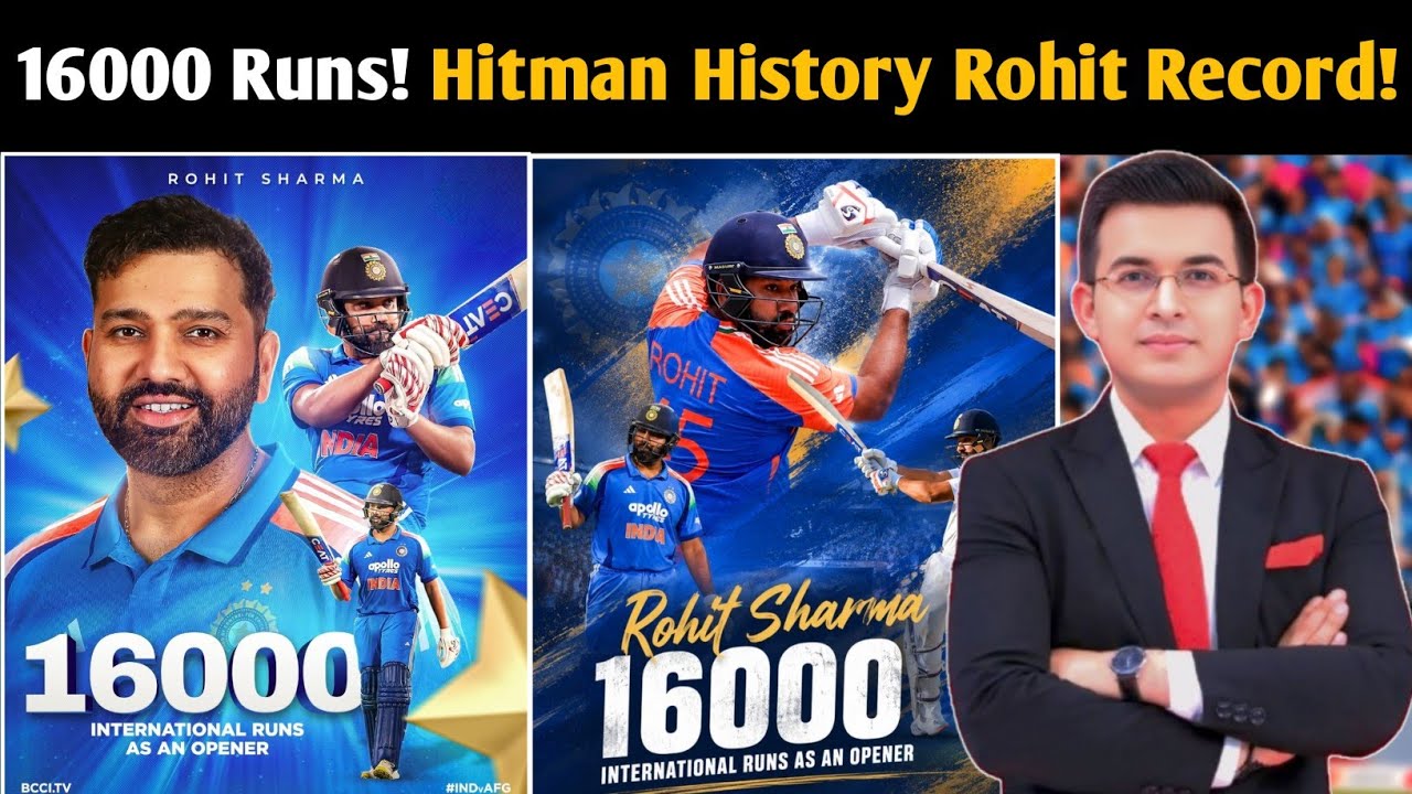 Rohit Sharma Creates History! 16000 International Runs as Opener  | Hitman New Record | IND vs AFG 