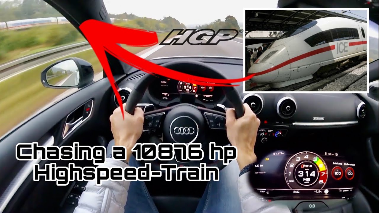 POV-Style: 2020 HGP Audi RS3 8V Sportback 618 PS chasing a 10876 PS Highspeed-Train 😂🤷🏼&zwj;♂️😉