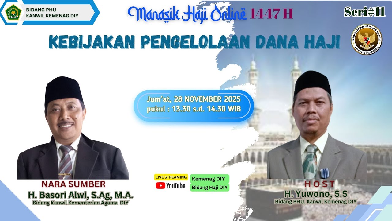 Manasik Haji 1447 H, ke 11, PENGELOLAAN DANA HAJI oleh H. Basori Alwi, S.Ag, MA