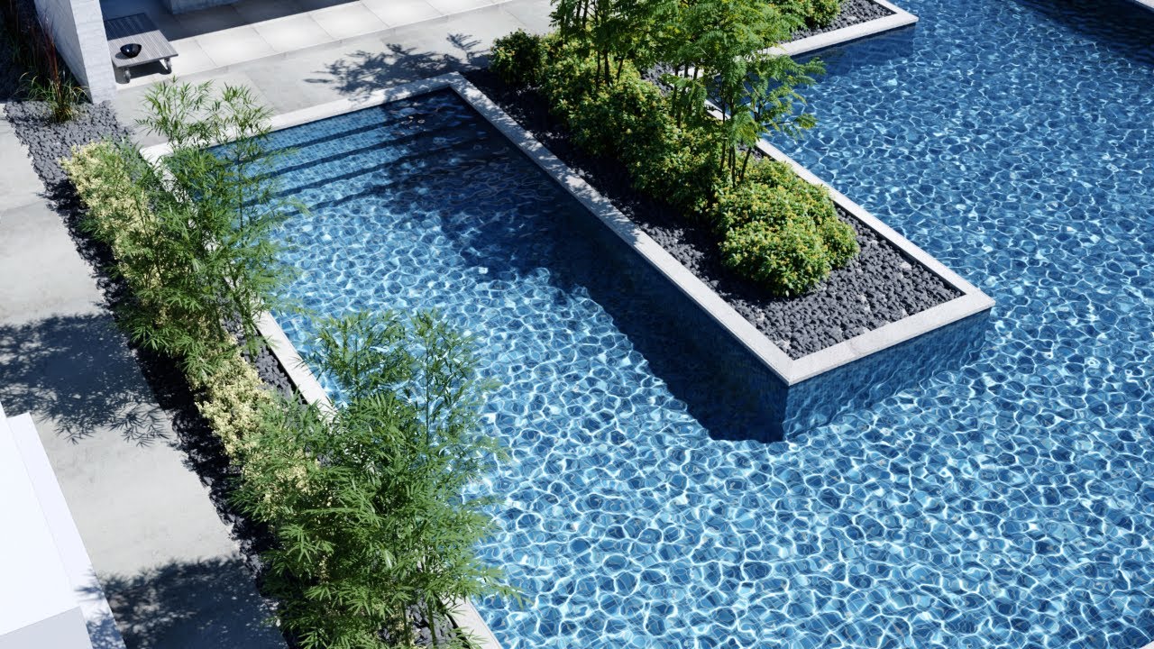 how to generate caustics in swimming pool water using corona render