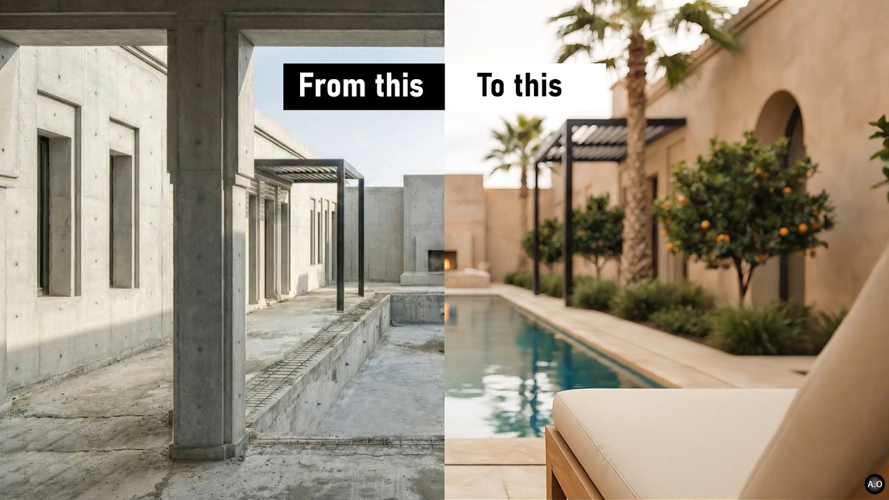 Luxury Moroccan Villa Build – Stunning Pool View | Timelapse