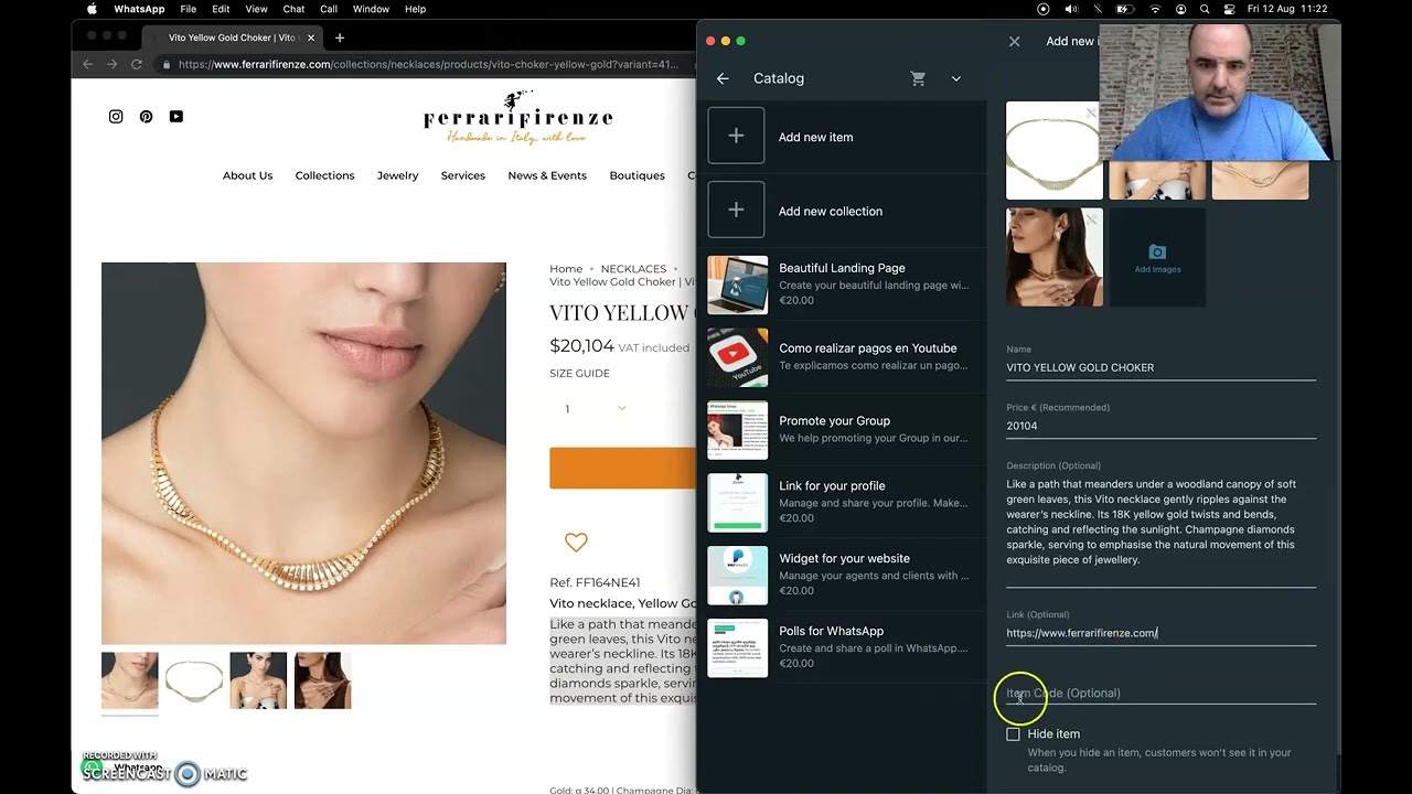 WhatsApp Business Catalog and Collections