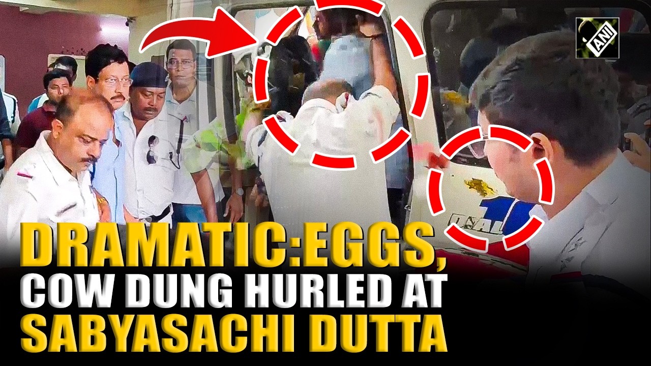 Eggs, cow dung, tomatoes hured over Sabyasach Dutta at Bidhannager police station after his arrest