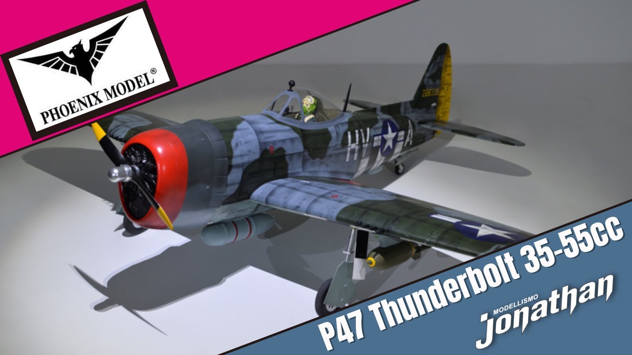 Phoenix Model P47 Thunderbolt 35-55cc + carrelli retrattili elettrici
