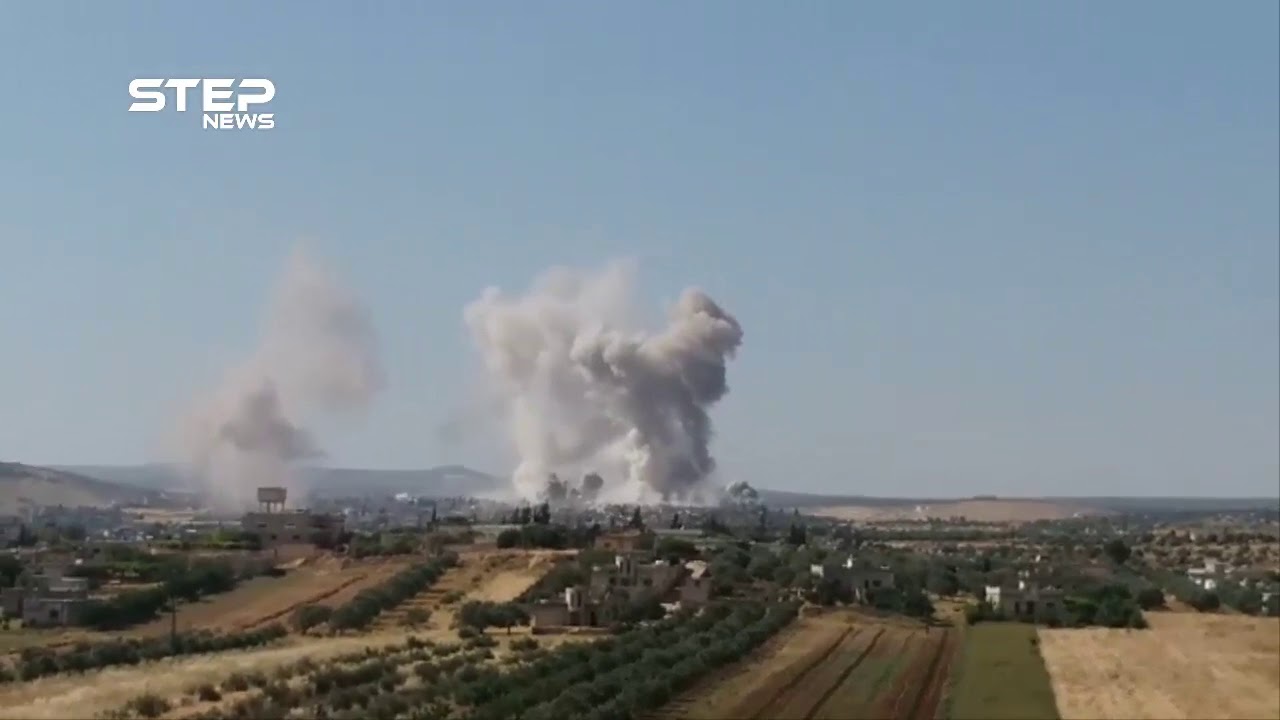 بالفيديو ... مشاهد من القصف العنيف على بلدة معرة حرمة جنوبي إدلب