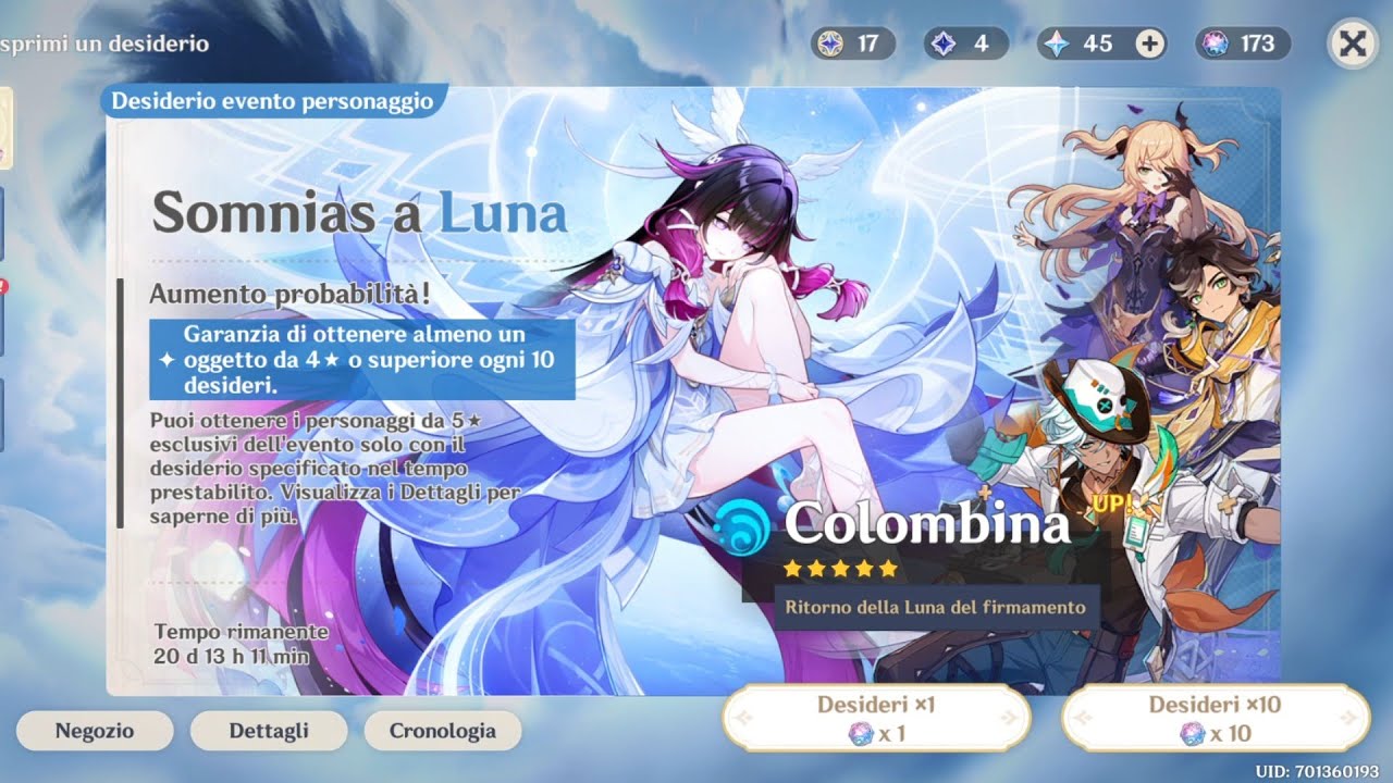 Columbina Wishes Genshin impact
