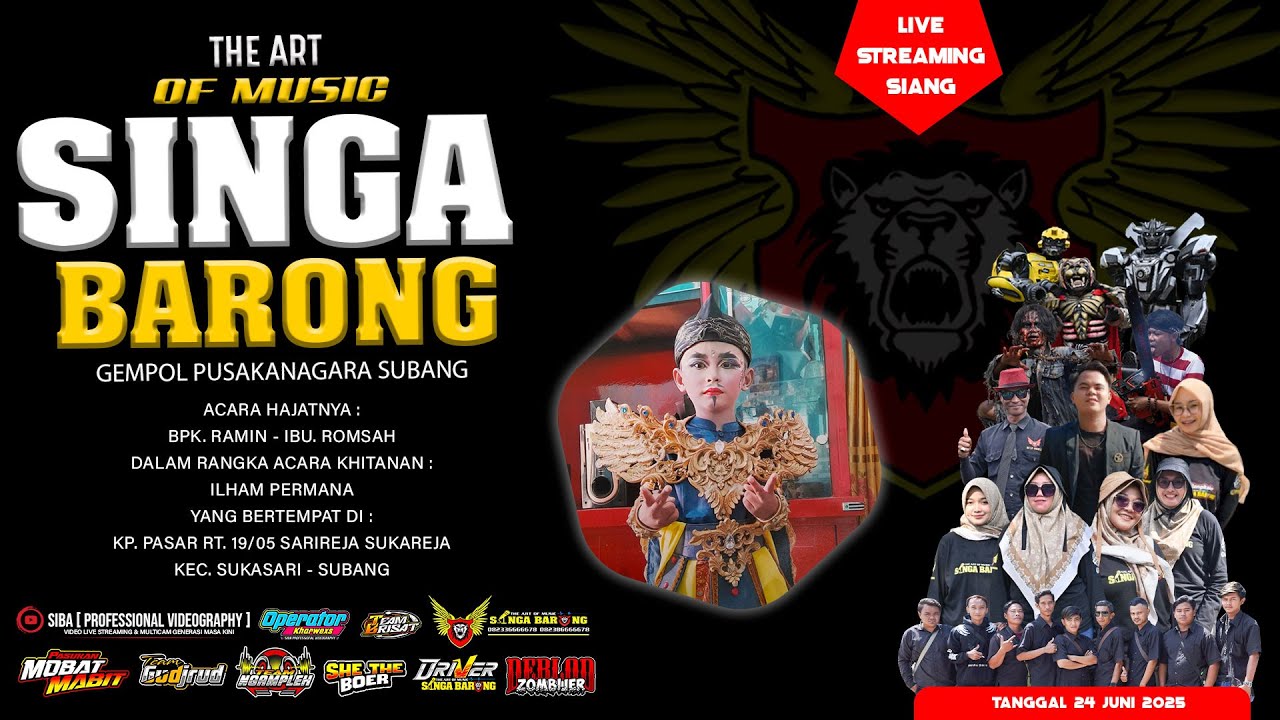 LIVE NGARAK SINGA BARONG || 24 JUNI 2025 || ALAMAT KP. PASAR SARI REJA  KEC. SUKASARI - SUBANG