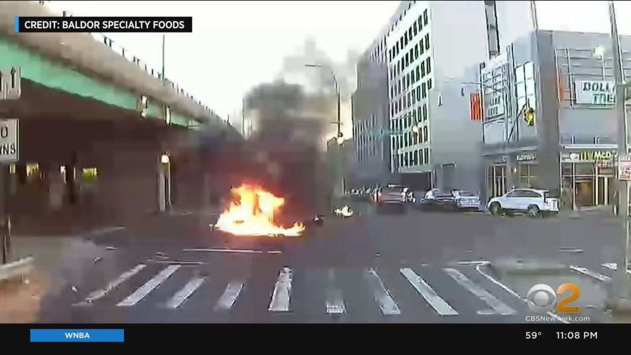 SEE IT: Fiery Dirt Bike Crash In The Bronx